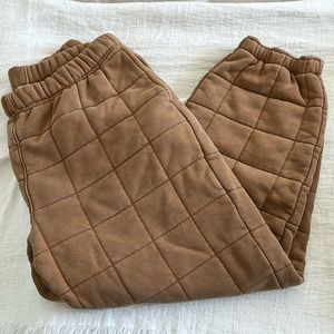 TNA COZY FLEECE MEGA QUILTED SWEATPANT - L